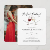 Perfect Pairing Wine Glass Theme Engagement Party ノートカード (正面/裏面)