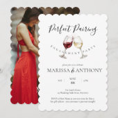 Perfect Pairing Wine Glass Theme Engagement Party 招待状 (正面/裏面)