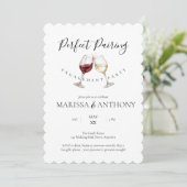 Perfect Pairing Wine Glass Theme Engagement Party 招待状 (スタンド正面)