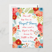 Perfect Peace Floral Design Isaiah 26:3 KJV  ポストカード (正面/裏面)