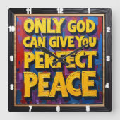 Perfect Peace from God Textured Art スクエア壁時計 (正面)