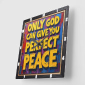 Perfect Peace from God Textured Art スクエア壁時計 (傾斜)