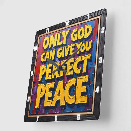 Perfect Peace from God Textured Art スクエア壁時計 (傾斜)