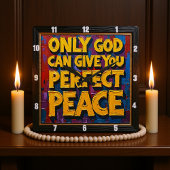 Perfect Peace from God Textured Art スクエア壁時計