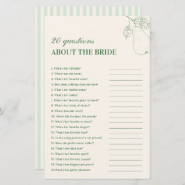 Perfect Pear 20 Questions About the Bride Game