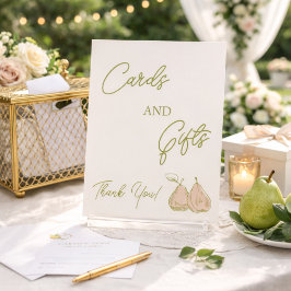 Perfect Pear Bridal Shower Cards and Gifts 台座サイン