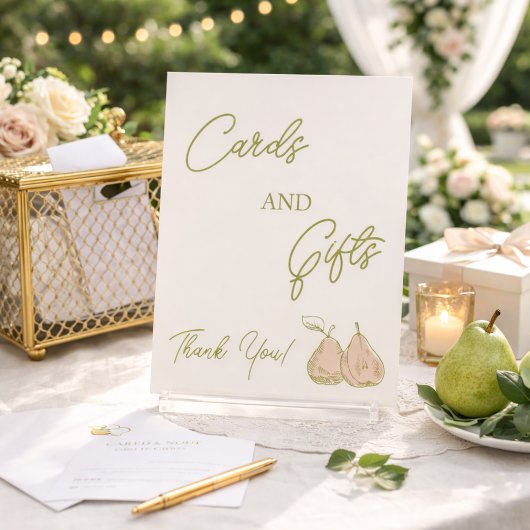 Perfect Pear Bridal Shower Cards and Gifts 台座サイン