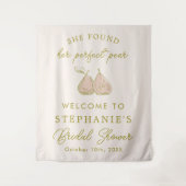 Perfect Pear Bridal Shower Fabric Welcome Sign タペストリー (正面)