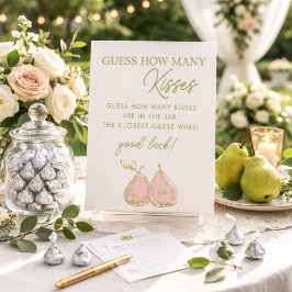 Perfect Pear Bridal Shower Guess How Many Kisses 台座サイン