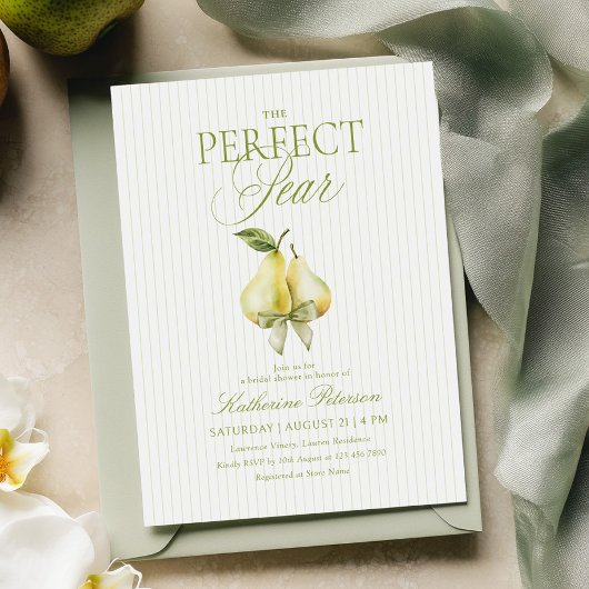 Perfect Pear Bridal Shower Invitation 招待状