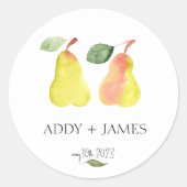 Perfect Pear - Couples Shower Favor Sticker ラウンドシール (正面)