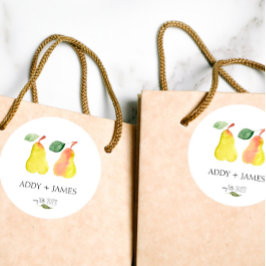 Perfect Pear - Couples Shower Favor Sticker ラウンドシール
