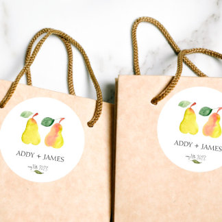 Perfect Pear - Couples Shower Favor Sticker ラウンドシール