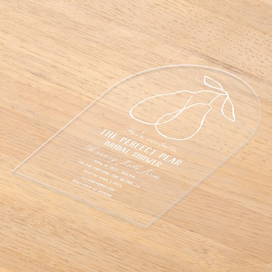 Perfect Pear Modern Bridal Shower アクリル招待状 (レイダウン)