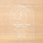 Perfect Pear Modern Bridal Shower アクリル招待状 (正面)