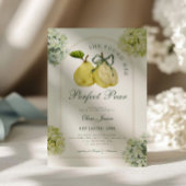 Perfect Pear Pair Green Hydrangea Bridal Shower 招待状