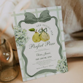 Perfect Pear Pair Sage Green Bridal Shower 招待状