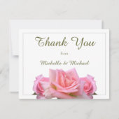 Perfect Pink Roses Wedding サンキューカード (正面)