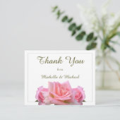 Perfect Pink Roses Wedding サンキューカード (スタンド正面)