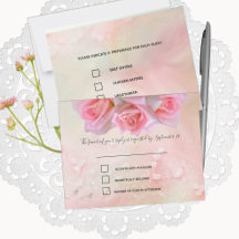 Perfect Pink Roses Wedding RSVPとメニュー
