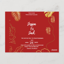 Perfect Red Save the Date 結婚'sはがき ポストカード