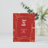 Perfect Red Save the Date 結婚'sはがき ポストカード (スタンド正面)