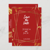 Perfect Red Save the Date 結婚'sはがき ポストカード (正面/裏面)