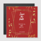 Perfect Red Save the Date Magnet招待状 (正面/裏面)