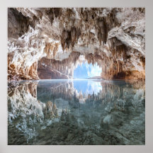 Perfect Reflection - Still Underground Cavern Lake