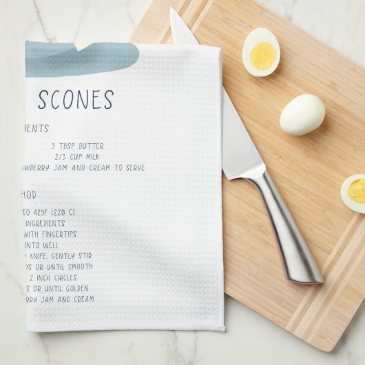Perfect Scones Tea Towel Recipe Kitchen Wall Art キッチンタオル (四つ折り)