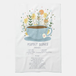 Perfect Scones Tea Towel Recipe Kitchen Wall Art キッチンタオル