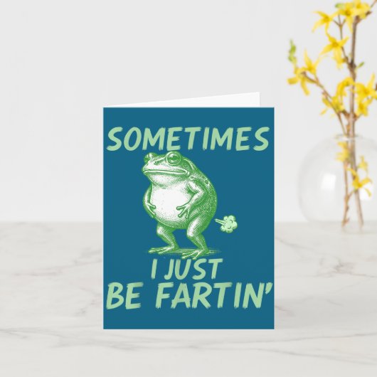 Perfect Sometimes i Frog just Gift カード (黄色い花)