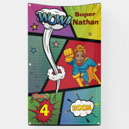 Perfect Superhero Amazing誕生日フォトキッズ 横断幕