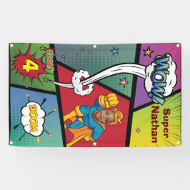 Perfect Superhero Amazing誕生日フォトキッズ 横断幕