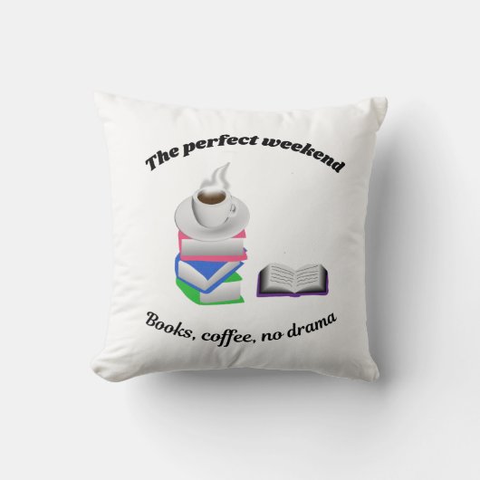 Perfect weekend-Books, coffee no drama クッション (正面)
