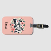 Perfectly Imperfect Floral Inspirational Quote ラゲッジタグ (正面横)