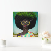 Perfectly Palm Springs スクエア壁時計 (ホーム)