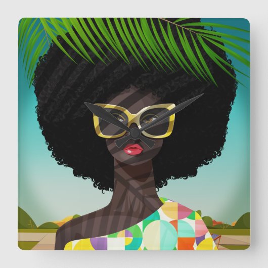 Perfectly Palm Springs スクエア壁時計 (正面)