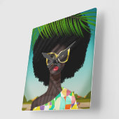 Perfectly Palm Springs スクエア壁時計 (傾斜)