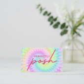 Perfectly Posh tie dye business card design 名刺 (スタンド正面)