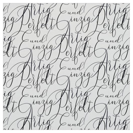 perfekt und einzigartig schwarz Handschrift ファブリック (見本)