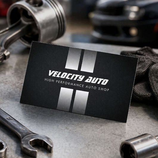 Performance Auto Shop Racing Stripes Black 名刺