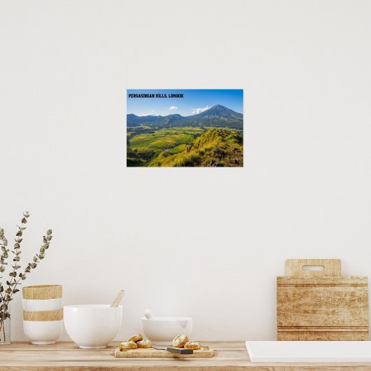 Pergasingan Hill Sunrise Rinjani View Wall Art ポスター (キッチン)