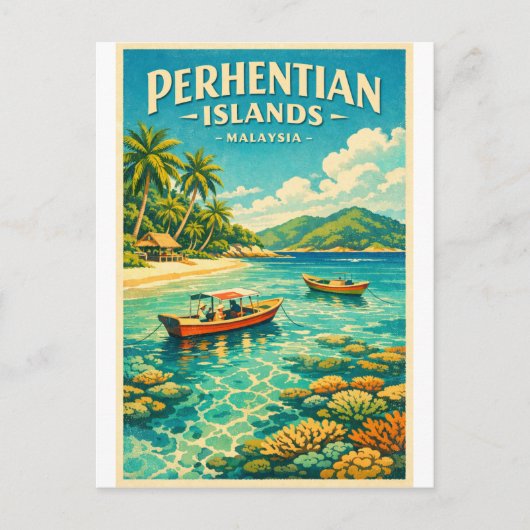 Perhentian Islands, Malaysia, in a vibrant ポストカード (正面)