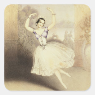 PeriのバレエのCarlotta Grisi (1819-99年) スクエアシール