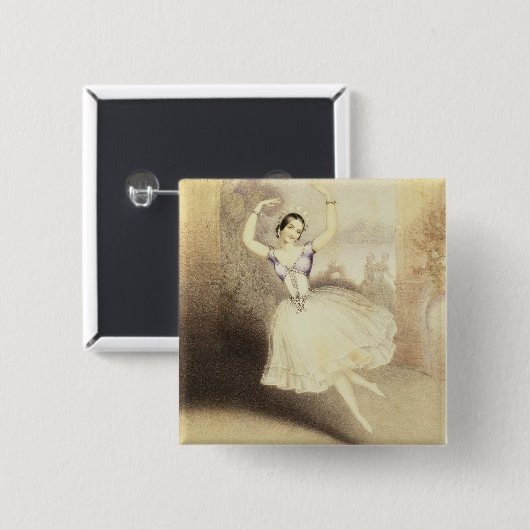 PeriのバレエのCarlotta Grisi (1819-99年) 缶バッジ (正面&裏面)