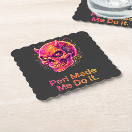 Peri Made Me Do It - ネオンの悪戯ドクロ ペーパーコースター
