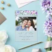 Peri & Purpleフローラ日付写真の保存 アクリル招待状 (インサイチュ (ウェディング))