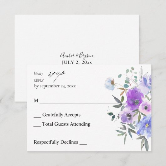 Peri & Purpleフローラno Meal RSVP (正面/裏面)