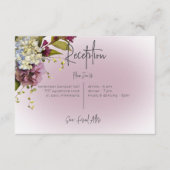 Peri White Mauve Floral Modern Reception Card エンクロージャーカード (正面)